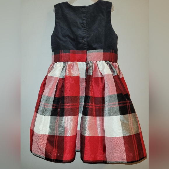 ⭐️HOST PICK⭐️ Gymboree Black Red Sleeveless Plaid Bow Fancy Dress Christmas Sz 5 - Picture 3 of 5